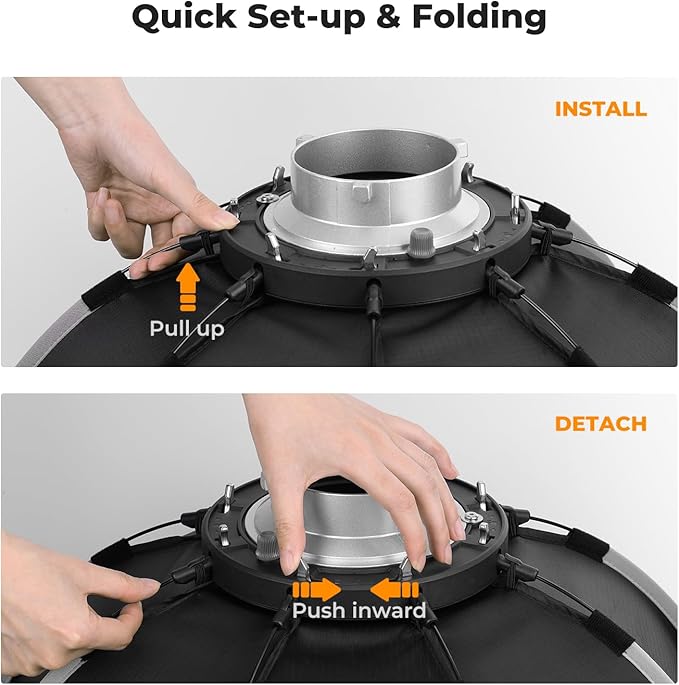 K&F CONCEPT 35''/90cm Octagonal Softbox, Quick Release Bowens Mount Softbox with Honeycomb Grid, Light Diffusers, Carrying Bag, for Photography Studio Speedlite Flash and Monolight