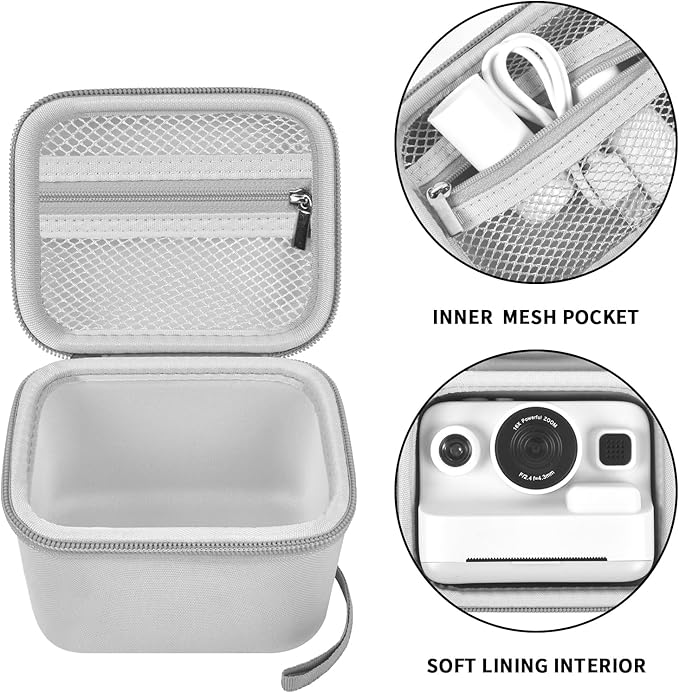 ANKHOH Case for Dylanto/for DUDUDRAGON/for Yehtta/for Gofunly/for LETSHAH Kids Camera Instant Print, 1080P Kid Cameras Storage Organizer Gifts Bag for Printing Paper and Toy Accessories,White-Only Box