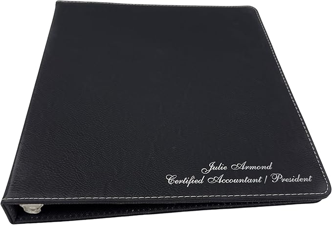 Custom Binder Personalized with Business or Name (Black with Silver)