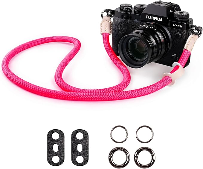 VOVMOEYA Camera Strap Rope,Camera Neck Strap Shoulder Strap for Fujifilm X100VI X100V XS20 XT5 for A6000 A6100 A6400 A6700 A7IV for Canon EOS R6 R10 for Nikon D850 D5600 D7500 - Pink