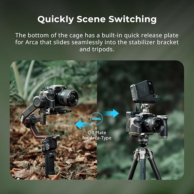 SmallRig Hawklock Quick Release Cage for Sony Alpha 1 II/Alpha 9 III, Multiple Installation Points, Built-in Quick Release Plate for Arca and HawkLock H21 NATO Rail