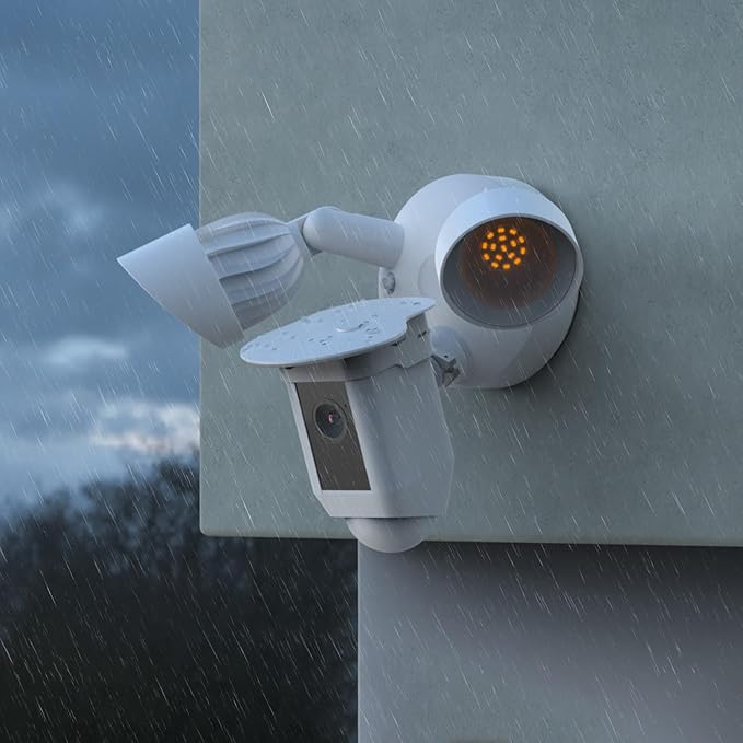 Holicfun Protective Sun Rain Shade Cover for R-ing Floodlight Cam Wired Plus, White
