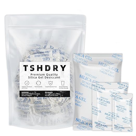 Silica Gel Packets, 20 Gram 100 Packs Dessicant Packets for Storage, Pure and Safe Silica Gel Desiccant Packs, Humidity Packs