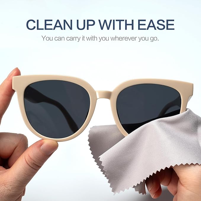 Vemiss 6 Pack Microfiber Glasses Cleaning Cloth, Wipes Lens Eyeglasses & Screens - Reusable, Portable with Keychain & Pouch - Sunglasses, Jewelry, Phone Cleaner Cloth (Color 2)