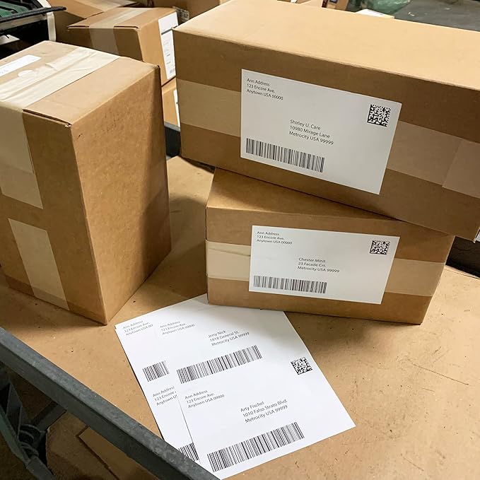 Blank Labels Half Sheet Shipping Labels, 5.5" x 8.5" (5-1/2 x 8-1/2) Permanent White Matte Label, Inkjet and Laser Guaranteed Made in USA- 2000 Sheets - 4000 Labels