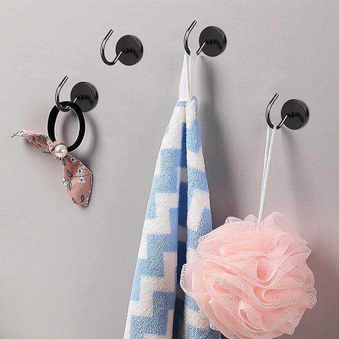 Grtard 10 Pack Large Magnetic Hooks, 35lbs Strong Magnet Hooks Heavy Duty, Magnets with Hooks, Black Magnetic Hooks for Cruise Cabins, Hanging Decorations, Home, Classroom, Kitchen, Workplace