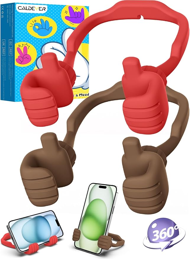 Easter Basket Stuffers for Teens Girls Women kids Cell Phone Stand: UPGRADE Adjustable Thumbs Up Lazy Phone Holder for Desk Cool Gadgets Fun Birthday Gifts Ideas for Teenager Daughter Mom Wife Her