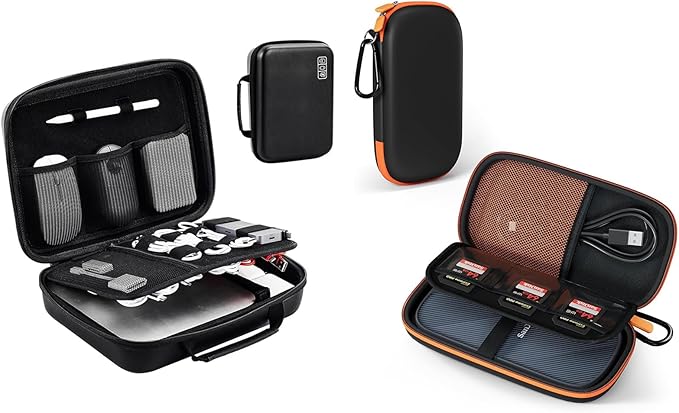 ProCase Hard Travel Electronic Organizer Case Bundle with Hard Carrying Case for 2025 SanDisk Extreme Pro Portable SSD