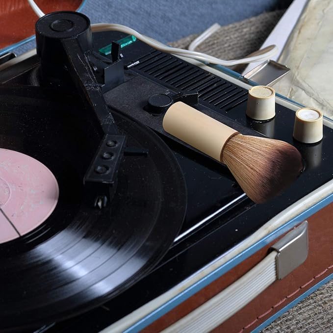 Patelai Vinyl Record Cleaner Brush Turntable Vinyl Record LP Cleaning Anti Static Dust Cleaning Brush for LP CD Albums Records