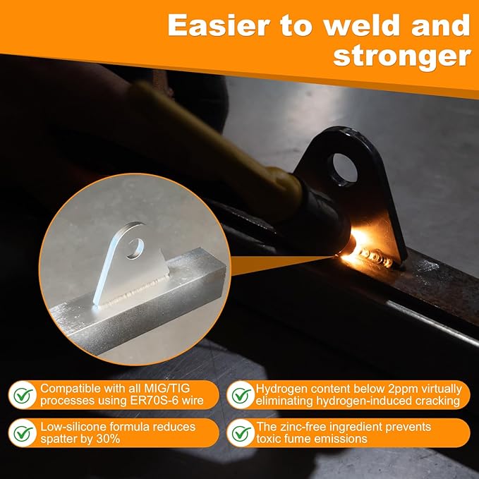 Weld on Tabs 4 Pack, 1-8/9" H x 2-2/7" W Steel Shock Mount Weld tabs with 1/2" Hole, 1/5" Thick , Weld Tabs Universal Flat Mount Bracket, Rapid Welding Version