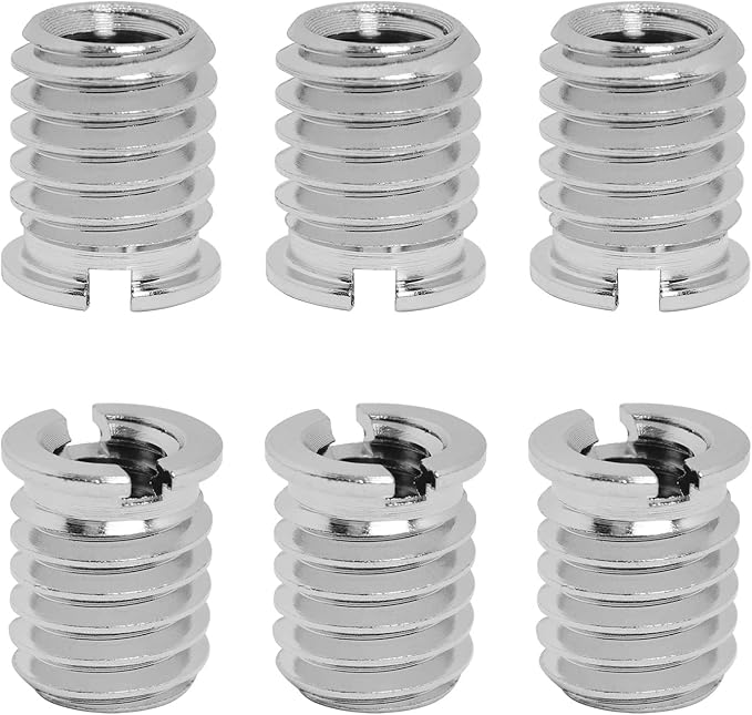 Threaded Screw Adapter LUORNG 6PCS 1/4"-20 Female to 3/8"-16 Male Easy Mount Convert Screw Adapter for DSLR Tripod Monopod, 1/4 inch to 3/8 inch Tripod Thread Adapter