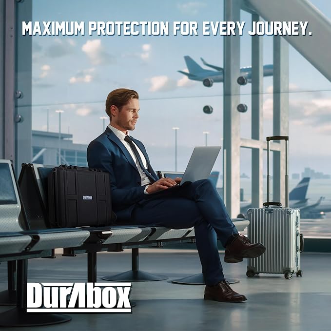 Durabox All Weather Hard Case 19 x 17 x 8” - TSA Approved Hard Shell Travel Case with Customizable Foam for Cameras, Lenses, Laptops, Electronics, Guns, Pistols and Other Gear