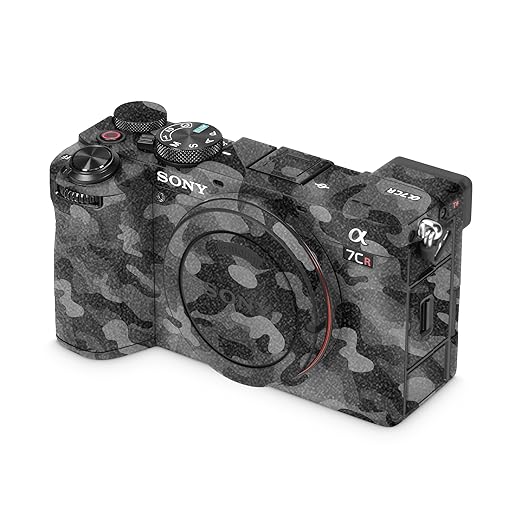 Glossy Glitter Camera Skin Compatible with Sony Alpha 7CR Camera (2023) - Black Camo - Premium 3M Vinyl Protective Wrap Decal Cover - Easy to Apply | Crafted in The USA by MightySkins