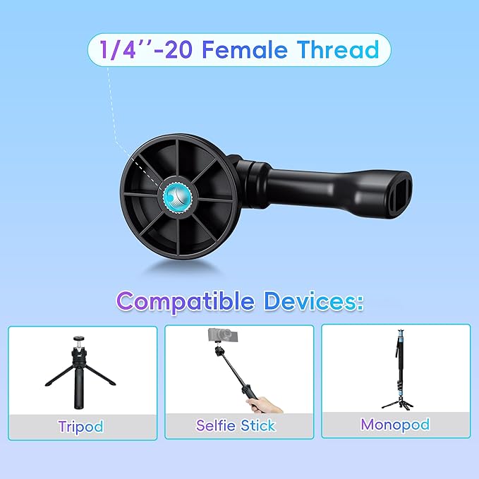 JJC 3-Pack 1/4"-20 Tripod Mount Adapter for GoPro Go Pro Hero 13 12 11 10 9 8 7 6 5, DJI Osmo Action 4 3, AKASO, Insta360 Ace Pro & More Action Cameras on Standard 1/4"-20 Tripod Selfie Stick Monopod
