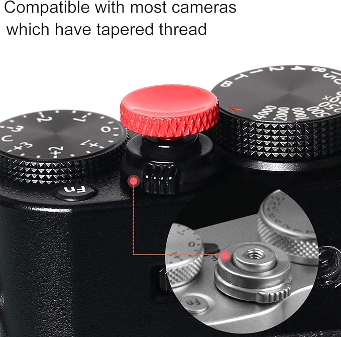 Soft Shutter Release Button(3 Pack Red), High-end Pure Copper Camera Shutter Button