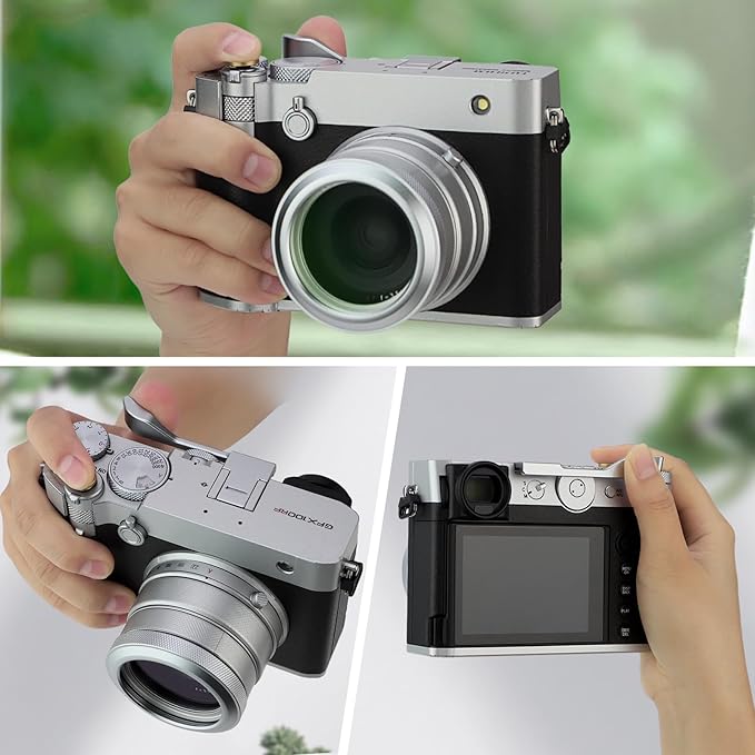 Haoge Metal Thumb Up Grip for Fujifilm GFX100RF Camera Digital Accessories GFX 100RF Hot Shoe Thumb Up Rest Support Handgrip Silver THB-GFXRFS