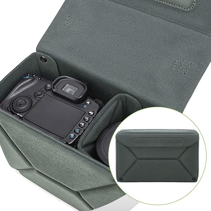 Camera Bag Insert Shockproof Equipment Photography Pouch Protection Portable Outdoor Compartment Padded Inner Case, Grey L