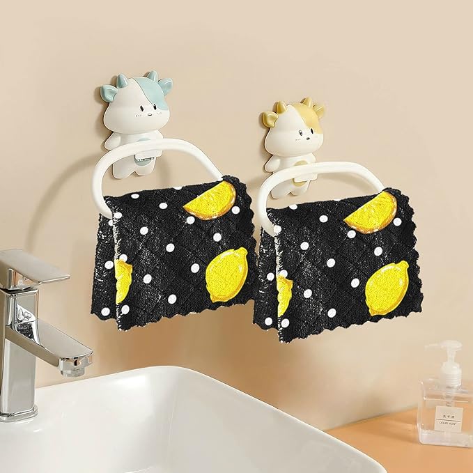 Ca TaqKu Polka D ot Lemon Re uvable Cleaning Cloths Set of 6 Showel Towels Hand Towel Divine Cloths for Kitchen