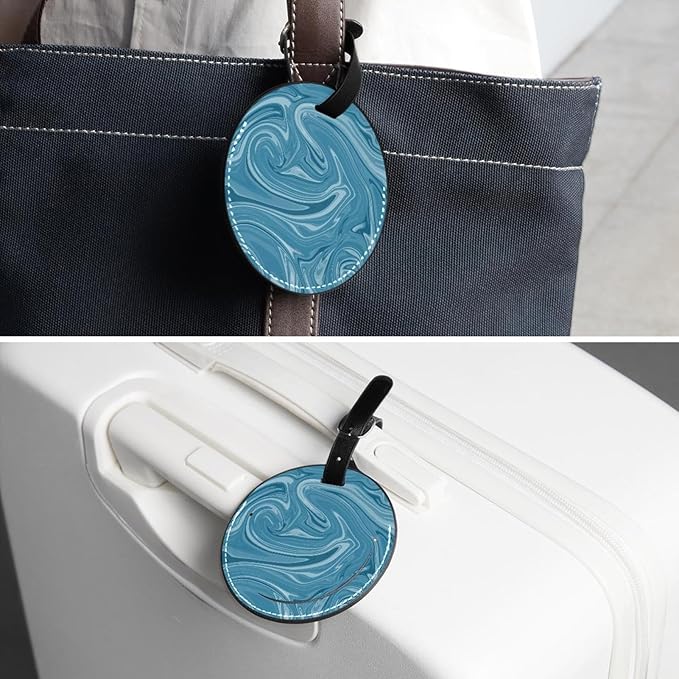 2 Pack Abstact Marble Luggage Tags for Suitcases Leather Luggage Tag 2 Travel Essentials for Women,