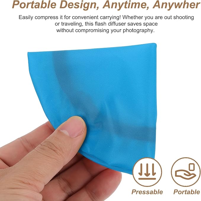 PATIKIL 6.3" x 6.3" Soft Mini Flash Diffuser Cap, 2 Pack Universal Elastic Flash Diffuser Cover for DSLR Camera Flashlight, Blue