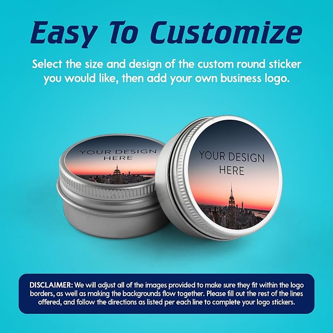100 Custom Vinyl Stickers - Upload Your own Image, Text, Design, Logo - Personalized Logo Labels for Handmade, Packaging, Bottle, Jars, Candle, Brand Stickers (City, 6x6)
