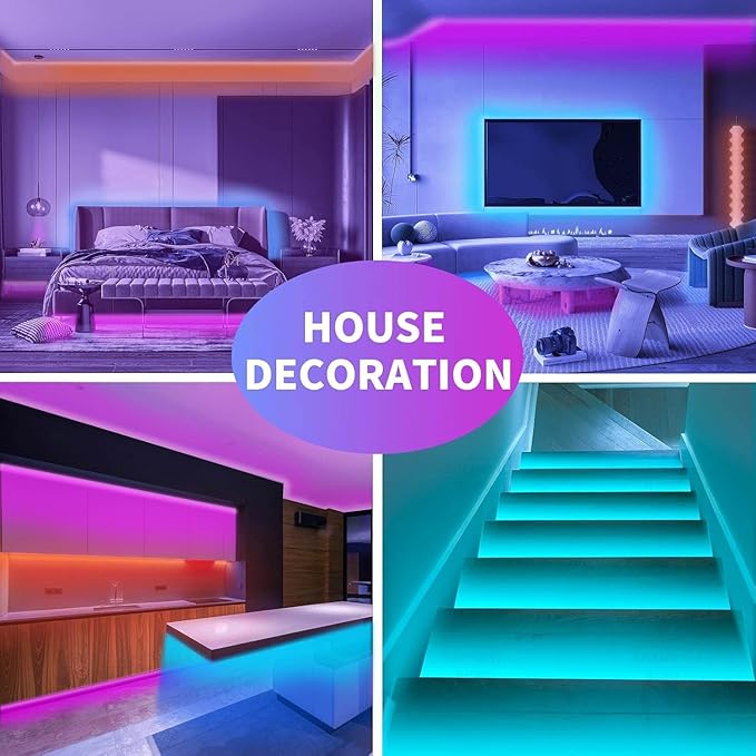 KSIPZE 200ft (2x100ft) Led Strip Lights RGB Music Sync Color Changing Bluetooth Led Lights with Smart App Control Remote Led Lights for Bedroom Room Lighting Flexible Home Décor