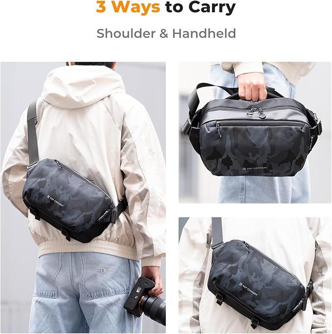 K&F Concept 2 in 1 Sling Bag Everyday Shoulder Bag & Multifunction Photography Crossbody Camera DSLR Backpack Portable Bag