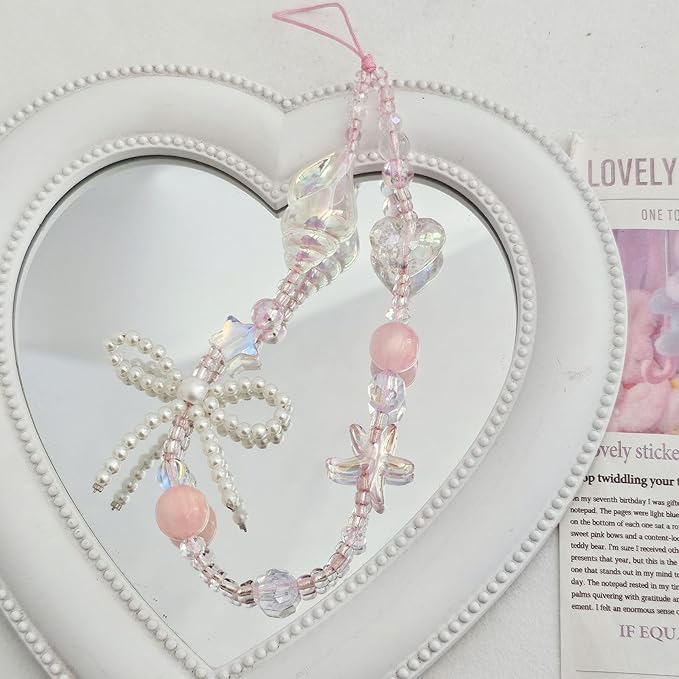 Beaded Camera Wrist Strap Cute Digital Camera Charm Lanyard Phone Charms Strap Beaded Camera Chain for Phone Bag Keychain