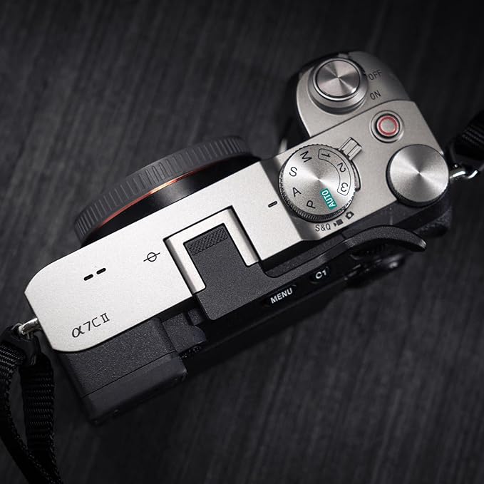 Metal Thumb Up Grip for Sony A7C2 A7CR Alpha 7C2R 7C2 Camera, Hot Shoe Thumb Rest Support Grip ，Exclusive Vintage Anti-Slip Pattern, Enhance The camera's Grip Feel (Black)