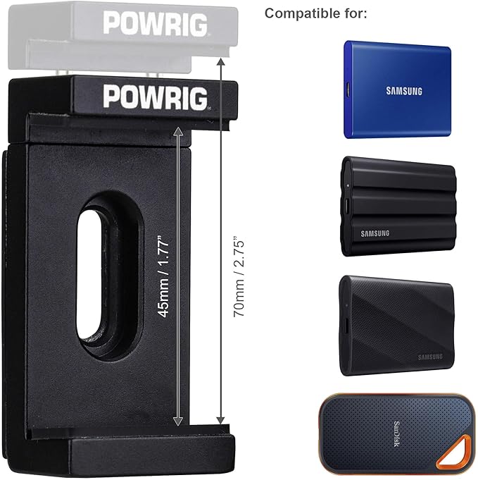 Smartphone Video Rig for iPhone16 Pro Max, iPhone 15 Pro Max with External SSD Mount for Samsung T7, T9, T5
