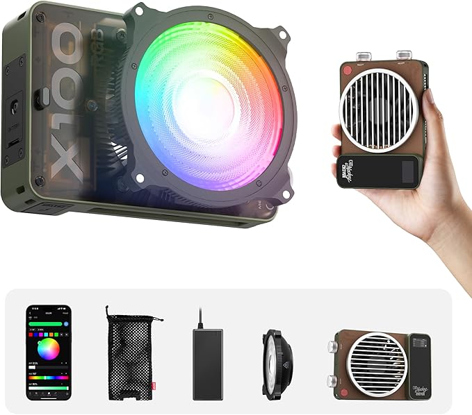 ZHIYUN MOLUS X100 RGB Standard 100W Video Light [Official] V2 Upgraded Version Professional Photography Light Portable Continuous Output Lighting 2500K~10000K CRI≥95 TLCI≥97 Only 384g (No Battery)