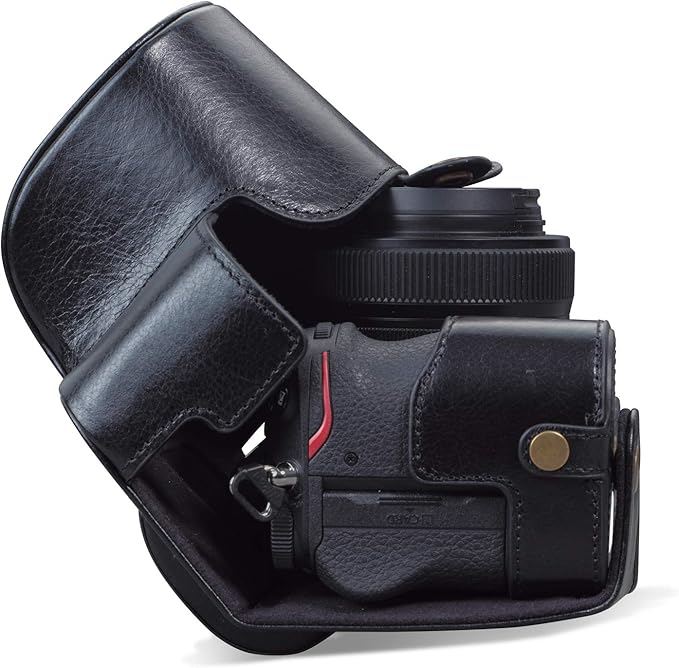 MegaGear MG1942 Ever Ready Genuine Leather Camera Case Compatible with Nikon Z5 - Black