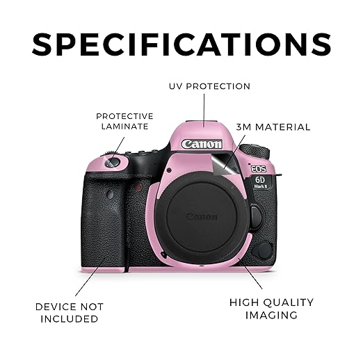 Camera Skin Compatible with Canon EOS 6D Mark II Camera (2017) - Solid Pink - Premium 3M Vinyl Protective Wrap Decal Cover - Easy to Apply | Crafted in The USA by MightySkins