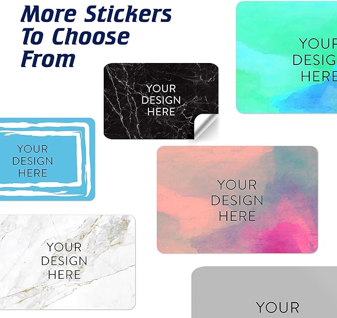 100 Custom Vinyl Stickers - Upload Your own Image, Text, Design, Logo - Personalized Logo Labels for Handmade, Packaging, Bottle, Jars, Candle, Brand Stickers (Black Marble, 6x4)