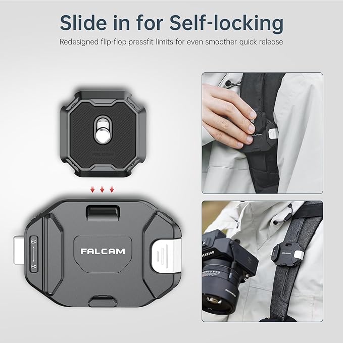 ULANZI F38 Camera Backpack Strap Clip Quick Release Kit for Backpack Straps V2, QR Plate Camera Tripod Mount