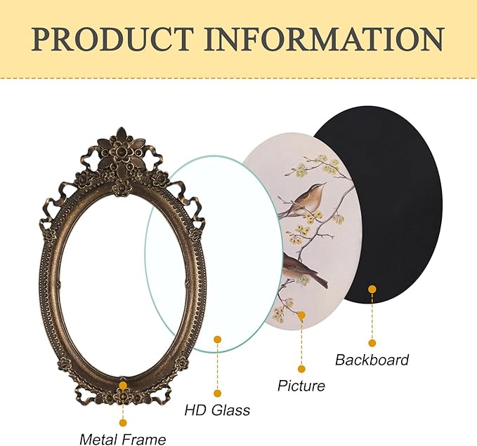 NIKKY HOME Vintage Photo Frame 4x5, Antique Picture Frames, Bronze Gold Decorative Photo Frame with Stand and Glass Front for Tabletop Photos Display Gift Ideas