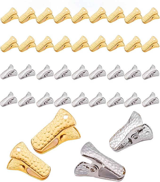 40 Pack Mini Alligator Clips with Steel Core & Non-Slip Silicone| Multipurpose Clips for Delicates, DIY Crafts, Office & Home(Gold+Silver)