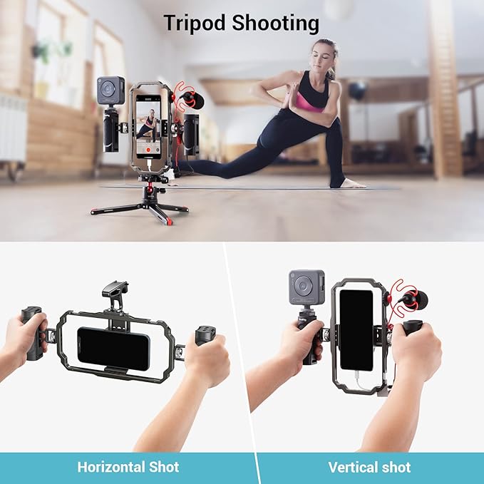 Bundle: SmallRig Universal Phone Video Rig Kit for iPhone 15 14 13 12 Pro Max 3155B+ SMALLRIG SSD Holder 2-in-1 SSD Mount Bracket 4779