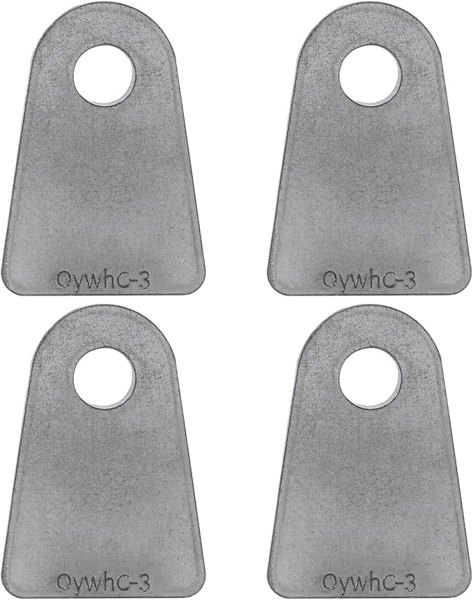 Weld on Tabs, Steel shock mount Weld Tab, Universal Weld on Tabs Flat Bottom Mount with a 1/2" Hole.2-1/2" Height, 1-3/4" Wide, 1/4" Thick Pack Of 4 Tabs Steel Mounting Bracket OywhC-3