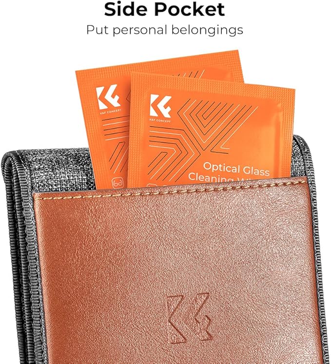 K&F CONCEPT Lens Filter Pouch, Lens Filter Case 3 Pocket Professional Photography Filter Holder Belt Bag Pouch Water-Resistant and Dustproof for Filter Up to 62mm