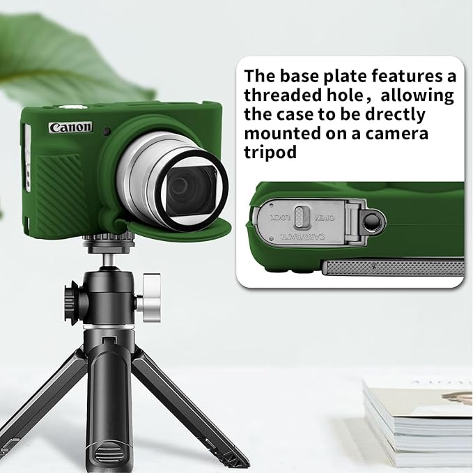 SX740 Camera Case, SX740 Camera Cover Silicone Sleeve Protective Case with Removable Lens Cover, Anti-Scratch Soft Camera Body Skin for Canon PowerShot SX740/SX730 HS Digital Camera,Green