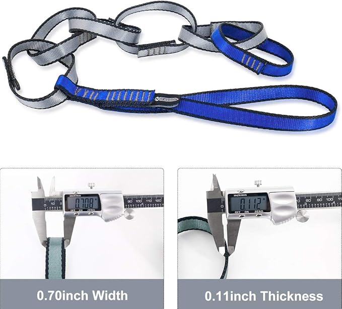 NewDoar Daisy Loop Chain for Climbing,22KN(4950lb) Nylon Webbing Sling 0.7in(17mm) Safe Chain,CE Certified for Outdoor Activities,Personal Anchor Tether System,Aid Climbing