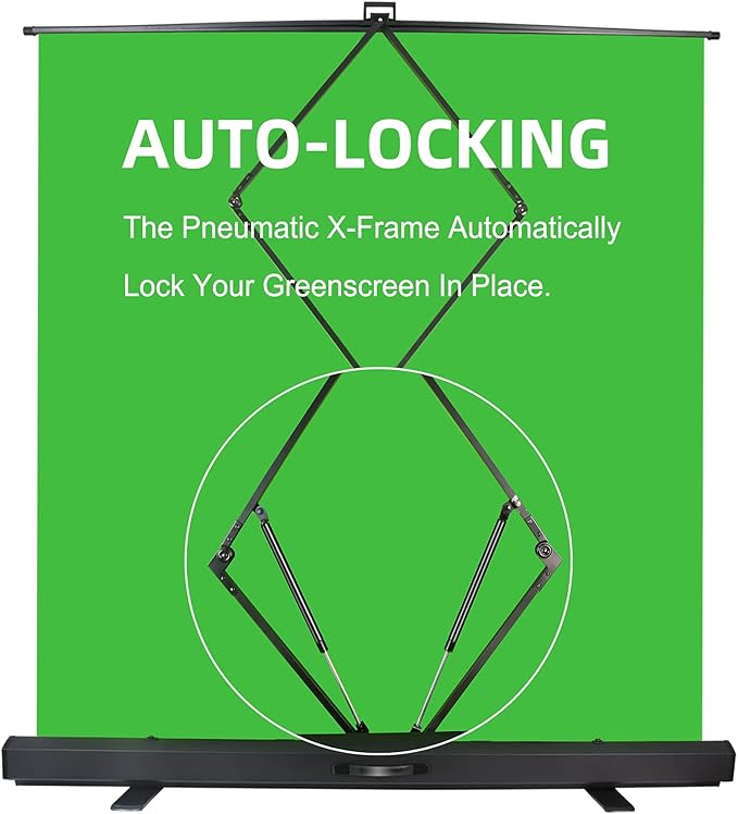 FUDESY Extra Large Green Screen, 74W X 77H inches Collapsible Chromakey Panel,Portable Retractable for Tiktok Video, Live Game,Aluminum Base,Wrinkle Resistant Fabric,Pull-up Style,Auto-Locking Frame