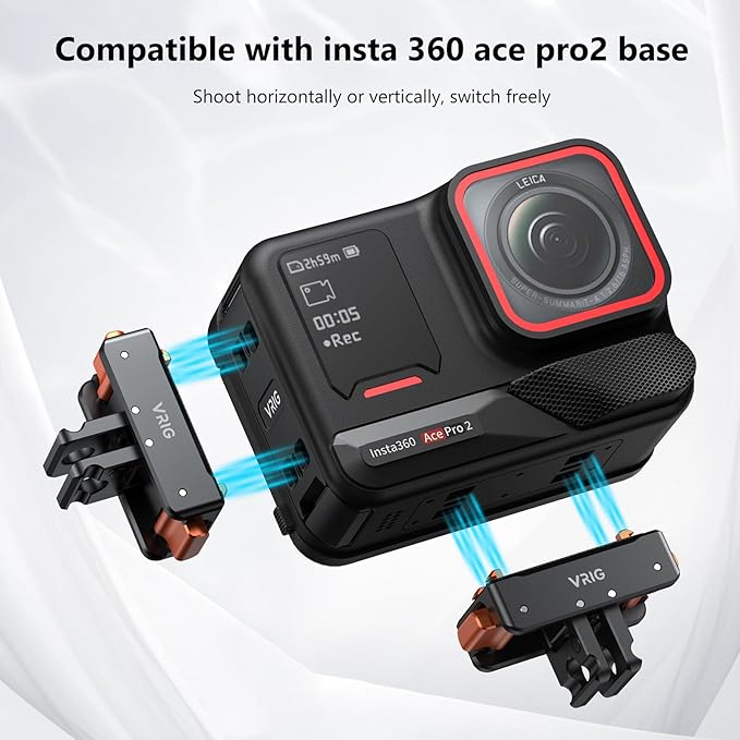 VRIG Side Door Cover for Insta 360 Ace Pro2, Replacement Magnetic Battery Cover for Insta 360 Ace Pro2 Camera,Vertical Shooting Quick Release Adapter Accessory