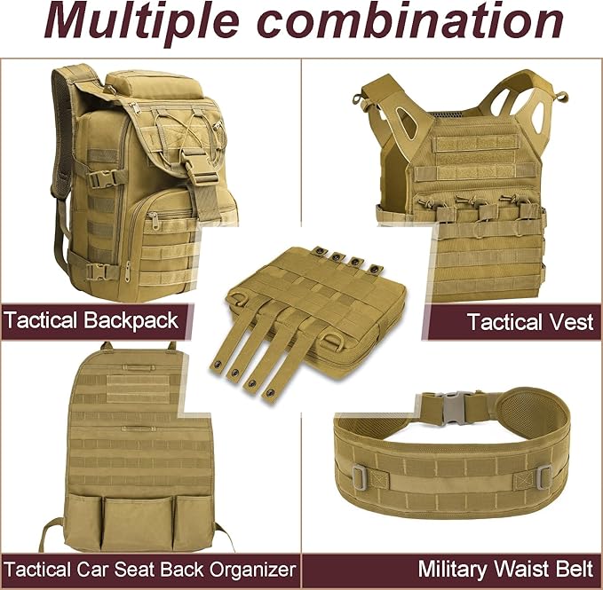 6 Inch Molle Straps with Snaps, 4 Pack Nylon Molle Webbing Strap, Tactical Strap Connectors for Backpack and Outdoor Bag