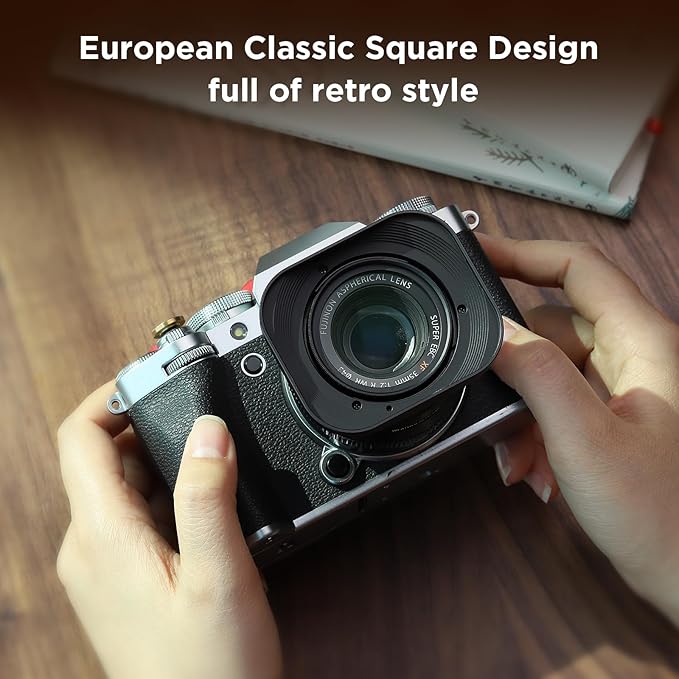 Haoge LH-X35 Bayonet Square Metal Lens Hood for Fujifilm Fuji Fujinon XF35mmF2 XF 35mm f/2 R WR and XF23mmF2 XF 23mm f2 R WR Lens on X-Pro3 X-Pro2 X-T4 X-T3 X-T30 X-T20 Replace LH-XF35-2