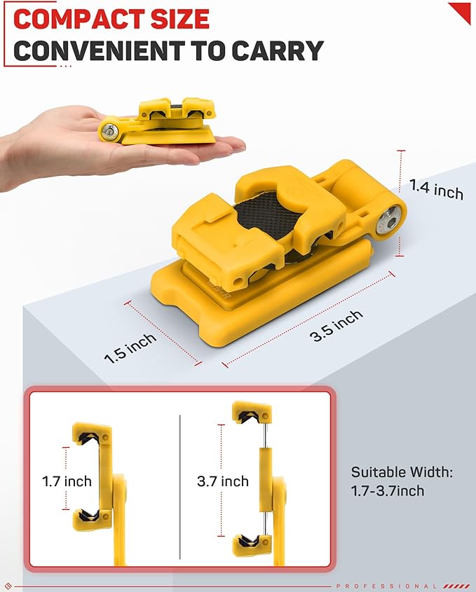 IFOOTAGE Phone Holder, Phone Tripod Mount Adapter with Cold Shoe, 360° Rotation Cell Phone Holder for Tripod, Selfie Stick, Desk Phone Stand with Adjustable Clamp, Yellow