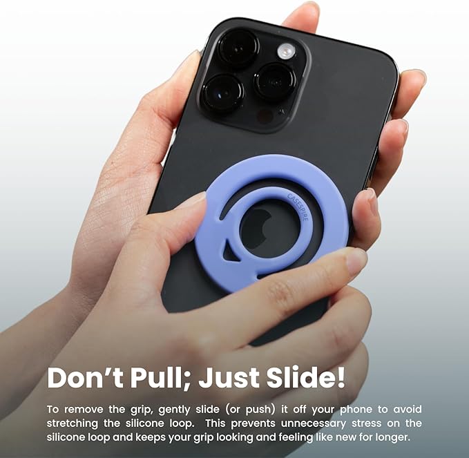Dual-Sided Magnetic Silicone Phone Grip for iPhone Pro Max and for MagSafe-Compatible Phone Cases (Pink)