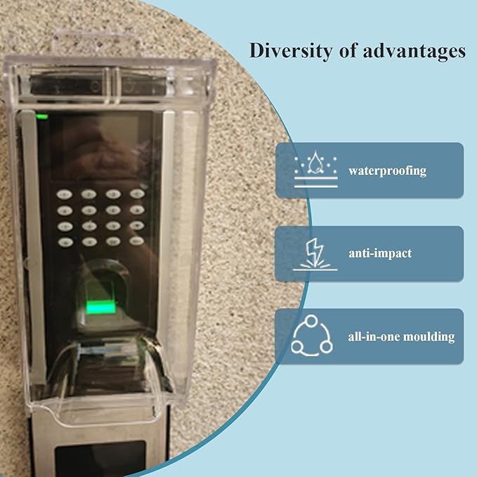 Clear Gate Outdoor Keypad Cover,Flip Access Control Rain Cover，Doorbell rain cover Compatible for most Doorbell/Lock Keypad/Attendance Machine/Door Keypad