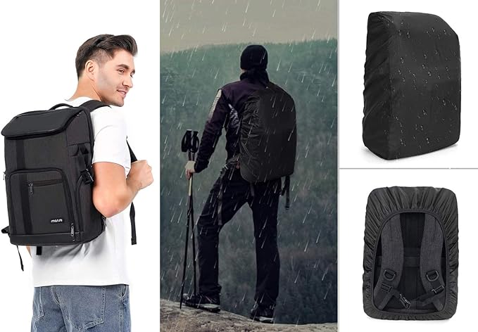 MOSISO Camera Backpack, DSLR/SLR/Mirrorless Large Men/Women Photography Camera Bag Case with 17.3 inch Laptop Compartment&Tripod Holder&Rain Cover Compatible with Canon/Nikon/Fuji/Laptop, Space Gray
